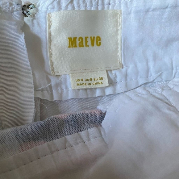 Anthropologie Maeve - White Denim Floral Belt Skirt - Picture 5 of 10